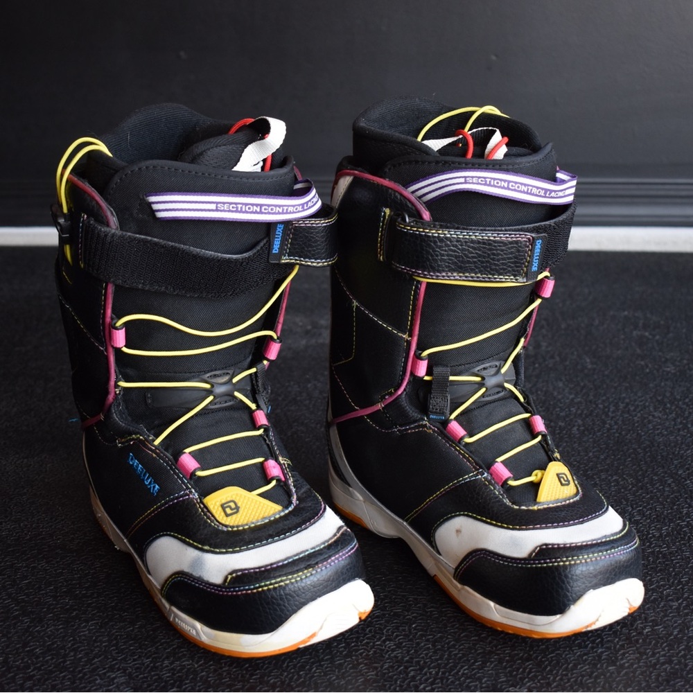 Black and Yellow Snowboard Boots